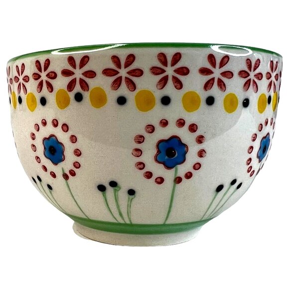 Set Of 2 Hand Painted Ceramic Mugs With Floral Patterns 12oz Anthropologie Style - Picture 7 of 11